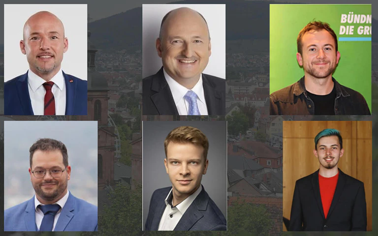  — © Hoffmann - CSU, Rützel - SPD, Weis - Grüne, Erdem - AfD, Kirchgeßner - FDP, Adrian - Linke