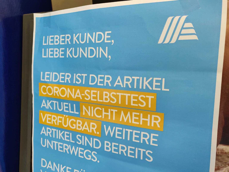 — © Der Corona Selbsttest war innerhalb kürzester Zeit ausverkauft. (Bild: Funkhaus Würzburg)