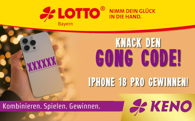 Knack den Gong Code - Lotto Bayern & KENO — © Bild: Lotto Bayern & KENO